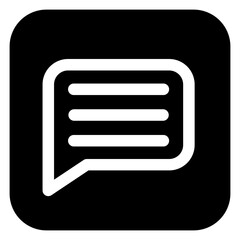 icon Message in black color and glyph style