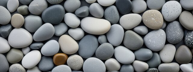 Gray Pebbles Smoothly Arranged in Various Shades 