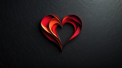 Obraz premium Red heart symbol on a black background minimalist design for valentines day celebration