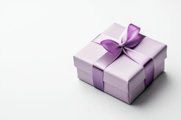 Obraz premium Purple box with a ribbon tied around it
