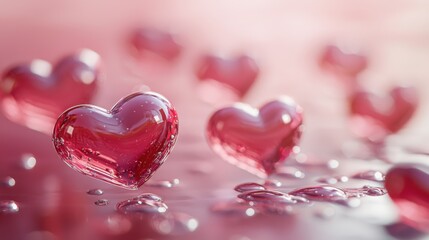 Obraz premium Heart shaped object surrounded by small hearts for valentines day e-commerce banner design