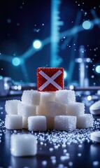 The danger of sugar: white death, excessive sweets, unhealthy habit, nutritional risks, sugar consumption, health effects, sugary indulgence, harmful lifestyle, sweet overconsumption, eating pattern.