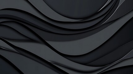 Fototapeta premium Abstract Dark Grey Wavy Layers Design