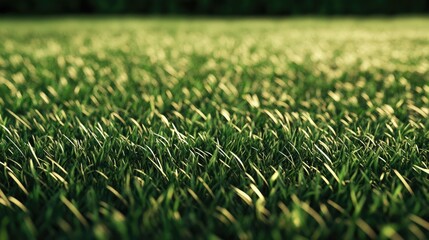 Lawn. Limit lines of a sports grass field with selective focus