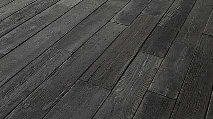 Obraz premium Dark Textured Wooden Flooring with Natural Grain Patterns