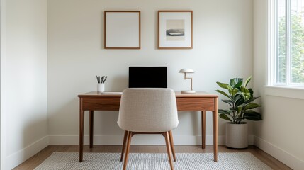 Modern Minimalist Home Office with Elegant Decor
