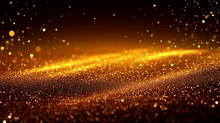 Fototapeta premium Golden Glitter Waves Abstract Background