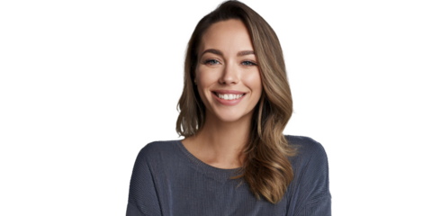 Young Latin-American woman happy and smiling isolated. transparent background. png 
