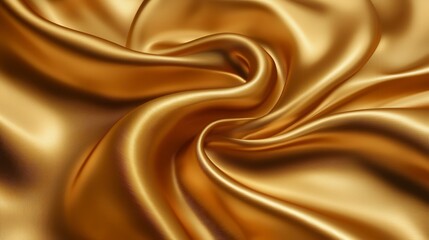 Fototapeta premium Luxurious Golden Silk Fabric Texture with Elegant Draping Folds