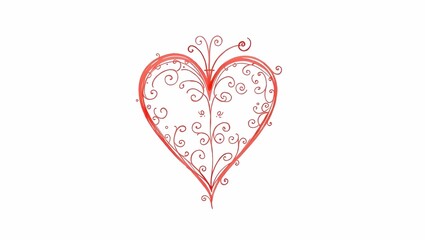 red heart on white