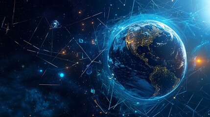 Global Network Connectivity and Digital Infrastructure Earth in Space