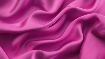 Fototapeta premium Silken Embrace: A mesmerizing abstract of flowing, deep magenta satin drapes, its smooth surface and soft folds create a captivating tactile and visual experience. 