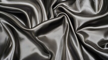 Fototapeta premium Smooth Dark Green Satin Fabric with Elegant Draping and Texture