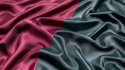 Obraz premium Elegant Silk Fabric Textures in Red and Green Colors Flowing Design