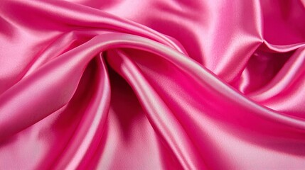 Fototapeta premium Lustrous Pink Satin Fabric with Elegant Drapes and Soft Texture
