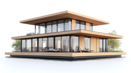 Wooden Home Portrait In White Background