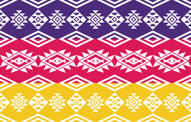 Ethnic Geometric Design.Ethnic Pattern in tribal, folk embroidery abstract art colorful. ornament print. Ethnic Geometric Design for wallpaper,carpet, clothing, fashion, fabric.