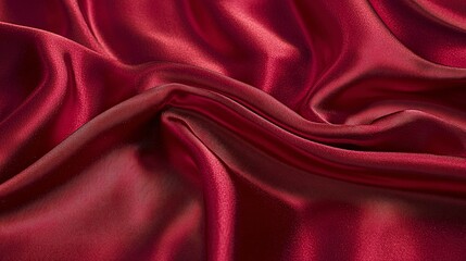 Obraz premium Luxurious Deep Red Satin Fabric with Soft, Smooth Texture