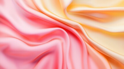 Obraz premium Soft Satin Fabric in Pink and Yellow Shades for Elegant Designs