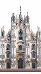 Fototapeta premium Ornate facade of a grand cathedral