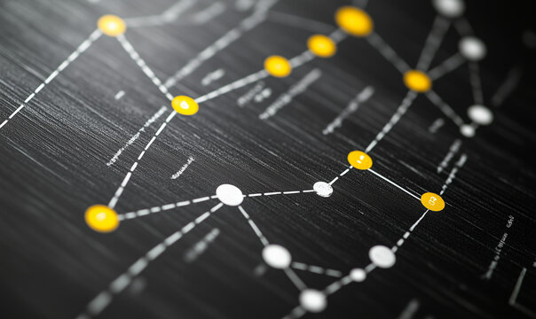 A scatter plot on a chalkboard with classic UI illustration, ideal for visualizing data in an educational context