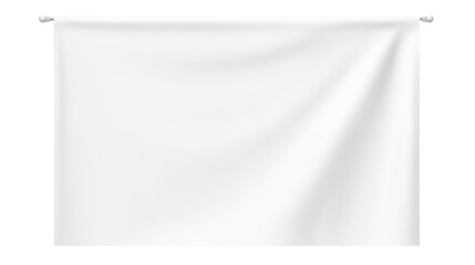 Blank White Fabric Banner Hanging Mockup Template