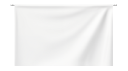 Blank White Fabric Banner Hanging Mockup Template