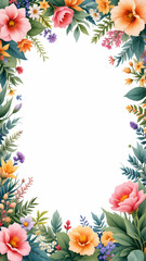 Fototapeta premium Florals border frame copy space area