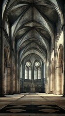 Gothic cathedral interior, serene light