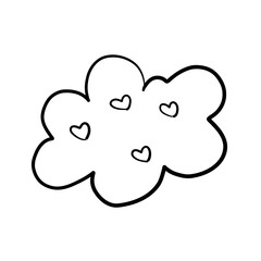 Cute Cloud Illustration with Hearts