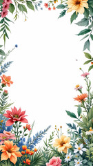 Florals border frame copy space area