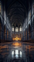 Fototapeta premium Grand Gothic church interior