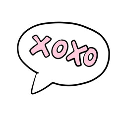 Playful XOXO Speech Bubble Illustration