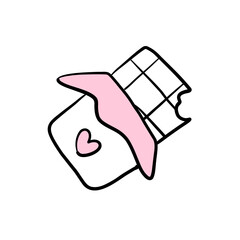 Cute Hand-Drawn Chocolate Bar Illustration