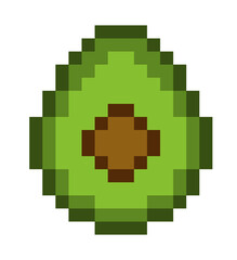 Obraz premium pixel avocado 8bit icon