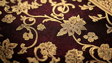 64.A classic and luxurious Indian wedding invitation card design featuring vintage-inspired artwork. The card incorporates traditional elements like intricate floral patterns, paisleys, and gold