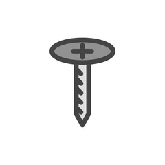 カラー工具類関連の単品アイコン　ネジ