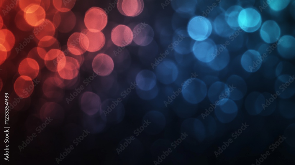 Wall mural abstract bokeh background with vibrant red and blue circular lights creating a dreamy atmosphere