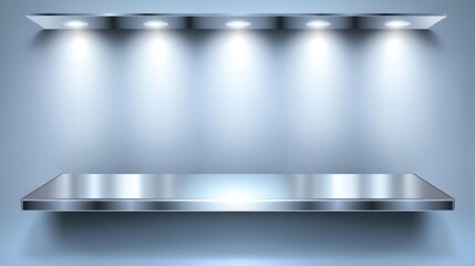 Illuminated Metal Shelf Display Background Design