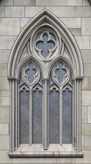 Obraz premium Gothic arched stone window detail