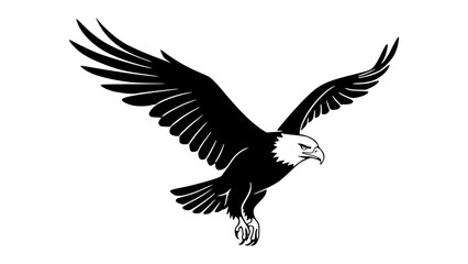 Majestic Line Art of a Flying Eagle