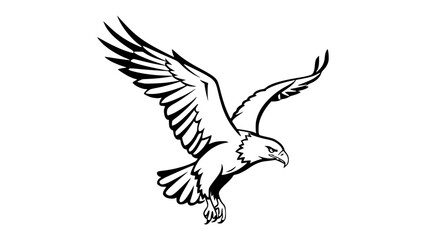 Simple Stroke Illustration of an Eagle in Motion