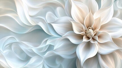 Fototapeta premium Abstract Floral Design in Soft Hues of White and Beige
