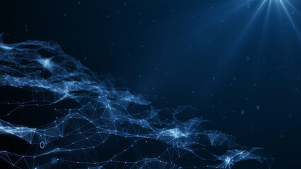 Technology tunnel digital business corporate abstract particles hex presentation broadcast background