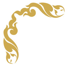 Elegant Gold Decorative Corner Design Thai line