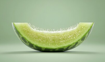 Honeydew melon slice, studio shot, green background, healthy food, summer refreshment