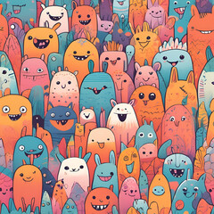 Cute character wallpaper and painting, art