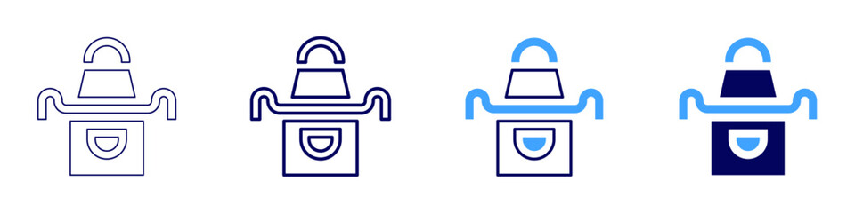 Apron clothes icon in 4 different styles. Thin Line, Line, Bold, and Bold Line. Duotone style. Editable stroke