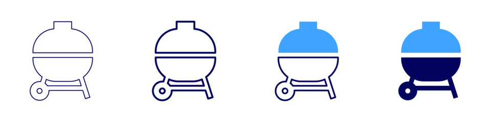 Barbecue cook icon in 4 different styles. Thin Line, Line, Bold, and Bold Line. Duotone style. Editable stroke