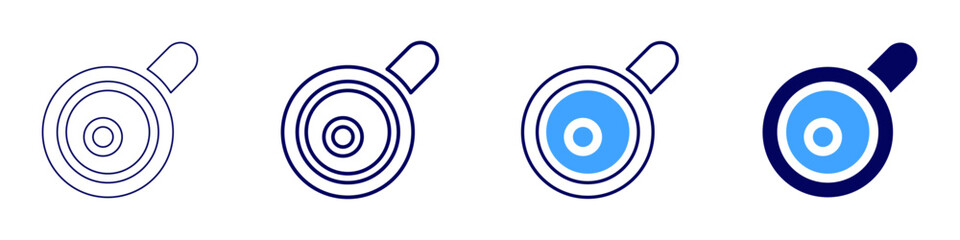 Cooking egg icon in 4 different styles. Thin Line, Line, Bold, and Bold Line. Duotone style. Editable stroke